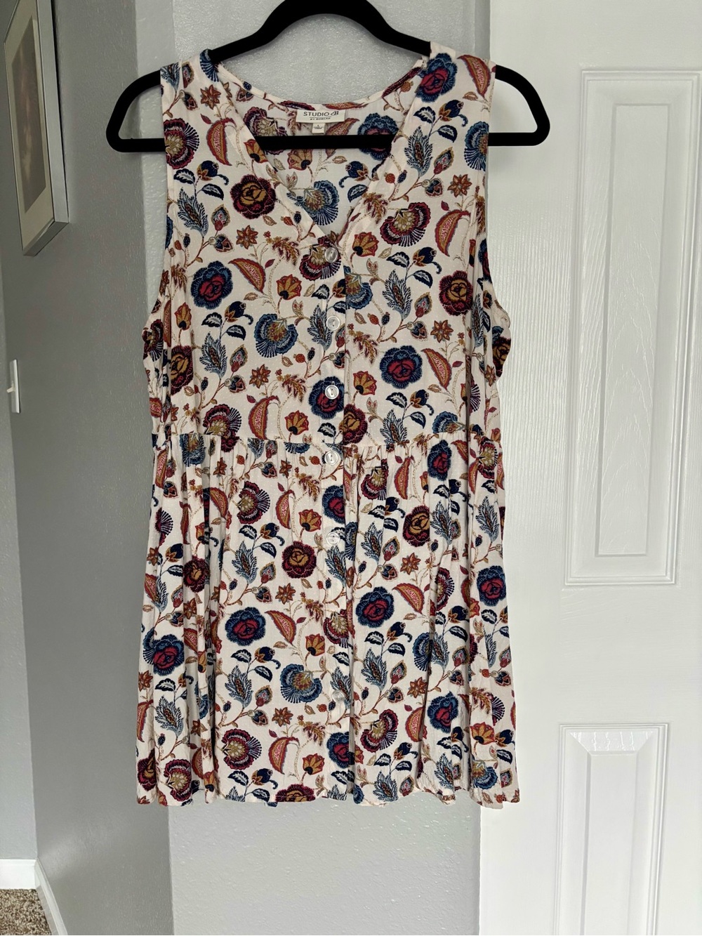 Studio B by Bobeau Women’s Floral Sleeveless Mini Dress Size L
